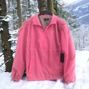 Hurley pink windbreaker popover jacket size MEDIUM NWT